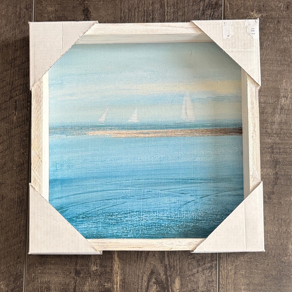 Blue and White Sailboat Wall art